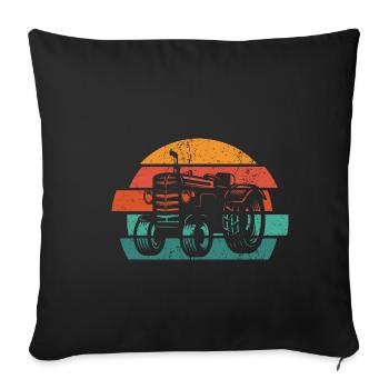 Traktor Shirt Retro Traktor T-Shirt Vintage Gesche - Sofakissenbezug 45 x 45 cm - Schwarz - Vorne