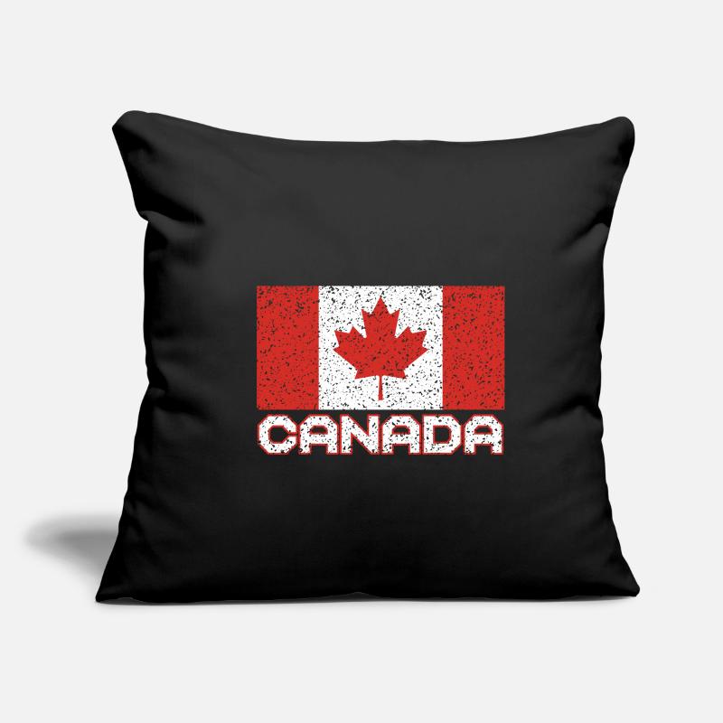 Drapeau du Canada Feuille d’érable Cadeau canadien Canada Housse de coussin décorative 45 x 45 cm