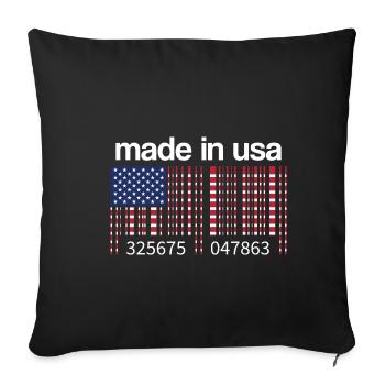 USA Flag Barcode Made in USA America American - Sofa pillowcase 17,3'' x 17,3'' (45 x 45 cm) - black - Front