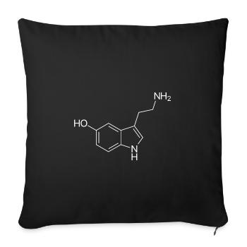 Serotonin Strukturformel - weiß - Sofakissenbezug 45 x 45 cm - Schwarz - Vorne