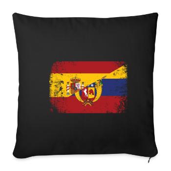 Ecuador España Bandera de Ecuador Regalo - Sofa pillowcase 17,3'' x 17,3'' (45 x 45 cm) - black - Front