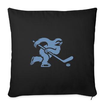 Joueur de hockey sur glace paresseux Club de hockey sur glace Hockey - Housse de coussin décorative 45 x 45 cm - noir - Devant