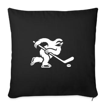 Joueur de hockey sur glace paresseux Club de hockey sur glace Hockey - Housse de coussin décorative 45 x 45 cm - noir - Devant