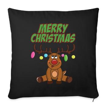 Funny Reindeer Winter Christmas Christmas Xmas - Sofa pillowcase 17,3'' x 17,3'' (45 x 45 cm) - black - Front