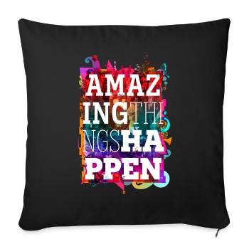Des choses étonnantes se produisent - Housse de coussin décorative 45 x 45 cm - noir - Devant