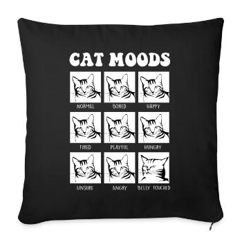 Funny cat mood cat design for - Sofa pillowcase 17,3'' x 17,3'' (45 x 45 cm) - black - Front