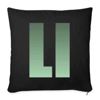 First name LI green - Sofa pillowcase 17,3'' x 17,3'' (45 x 45 cm) - black - Front
