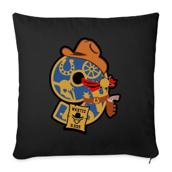 Cowboy 9. Geburtstagsparty Nummer 9 - 9 Jahre - Sofakissenbezug 45 x 45 cm - Schwarz - Vorne