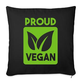 Symbole pour les fiers végétaliens - Housse de coussin décorative 45 x 45 cm - noir - Devant