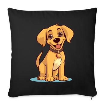 Conception de chien mignon pour les propriétaires de chiens - Housse de coussin décorative 45 x 45 cm - noir - Devant