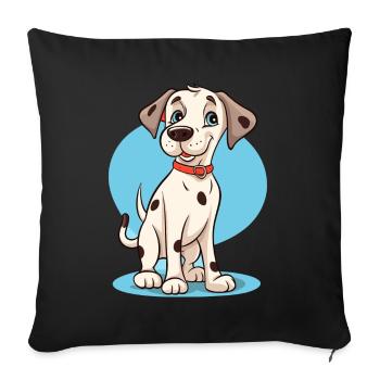 Conception de chien mignon pour les propriétaires de chiens - Housse de coussin décorative 45 x 45 cm - noir - Devant