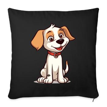 Conception de chien mignon pour les propriétaires de chiens - Housse de coussin décorative 45 x 45 cm - noir - Devant