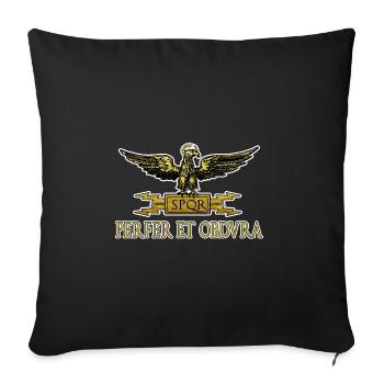 perfer et obdura latin parties et règnes ROM - Housse de coussin décorative 45 x 45 cm - noir - Devant