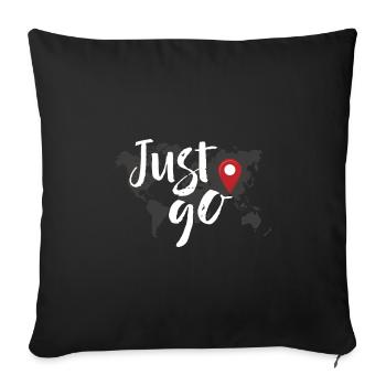 Voyage du monde d'aventure voyage cadeau de voyage de randonnée - Housse de coussin décorative 45 x 45 cm - noir - Devant
