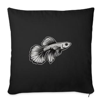 Silver Guppy – Stylish Design for Real Aqua - Sofa pillowcase 17,3'' x 17,3'' (45 x 45 cm) - black - Front