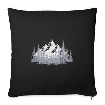 Serene Mountain Forest Silhouette - Sofa pillowcase 17,3'' x 17,3'' (45 x 45 cm) - black - Front