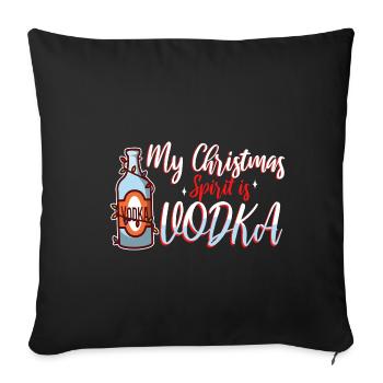 Mon de Noël est la vodka - Housse de coussin décorative 45 x 45 cm - noir - Devant