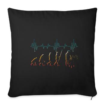 Evolution Imker Shirt - Geschenk Bienenzüchter Imk - Sofakissenbezug 45 x 45 cm - Schwarz - Vorne