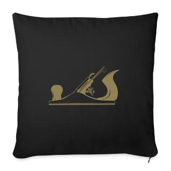 Schreiner Werkzeug Hobel Design - Sofakissenbezug 45 x 45 cm - Schwarz - Vorne