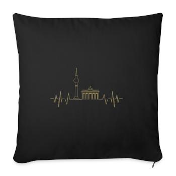 Berlin Heartbeat Design TV Tower and - Sofa pillowcase 17,3'' x 17,3'' (45 x 45 cm) - black - Front
