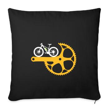 Bicycle crank mountain bike Ebike bicycle bike - Sofa pillowcase 17,3'' x 17,3'' (45 x 45 cm) - black - Front
