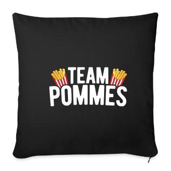 Team Pommes French Fries Crew Pommes Frites Gesche - Sofakissenbezug 45 x 45 cm - Schwarz - Vorne