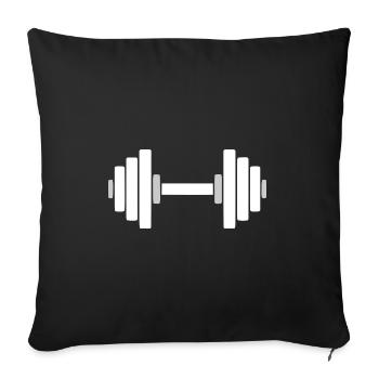 Hantel Gym Muskel Training - Sofakissenbezug 45 x 45 cm - Schwarz - Vorne