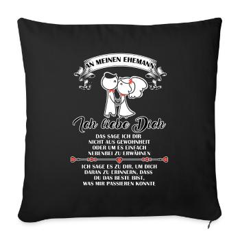 Ich liebe dich - Ehemann - Sofakissenbezug 45 x 45 cm - Schwarz - Vorne