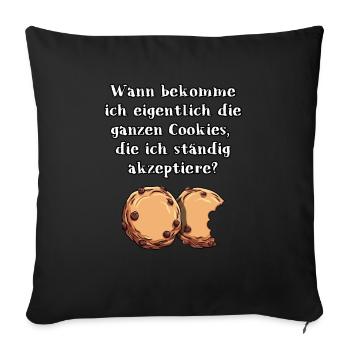 Cookies Spruch - Sofakissenbezug 45 x 45 cm - Schwarz - Vorne