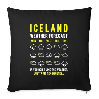 Islande météo prévisions Islande météo - Housse de coussin décorative 45 x 45 cm - noir - Devant