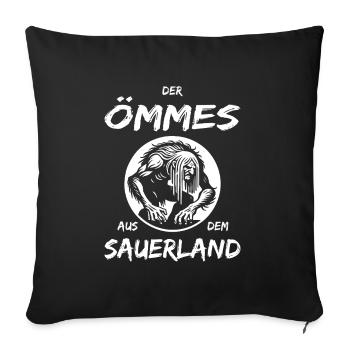 Der Ömmes aus dem Sauerland – Fabelwesen Design - Sofakissenbezug 45 x 45 cm - Schwarz - Vorne