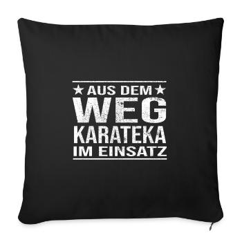 Out of the Way Karateka in Action Design - Sofa pillowcase 17,3'' x 17,3'' (45 x 45 cm) - black - Front