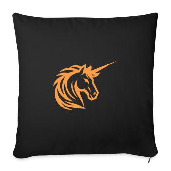 La magie d’Orange – Le design de la licorne - Housse de coussin décorative 45 x 45 cm - noir - Devant