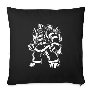 Monster Firefighter - Sofa pillowcase 17,3'' x 17,3'' (45 x 45 cm) - black - Front