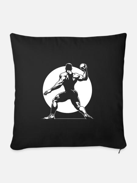 Kugelstoßen – Kraft. Technik. Präzision. - Sofakissenbezug 45 x 45 cm - Schwarz