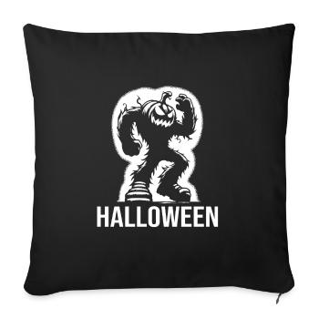Cooles Halloween Kürbiskopf Monster Design - Sofakissenbezug 45 x 45 cm - Schwarz - Vorne
