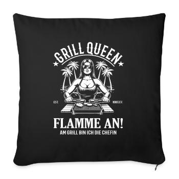 Grill Queen - Flamme sur at the Grill - Housse de coussin décorative 45 x 45 cm - noir - Devant