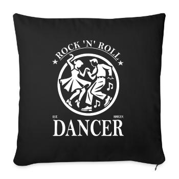 Rock'n'Roll Dancer Vintage Design - Sofa pillowcase 17,3'' x 17,3'' (45 x 45 cm) - black - Front