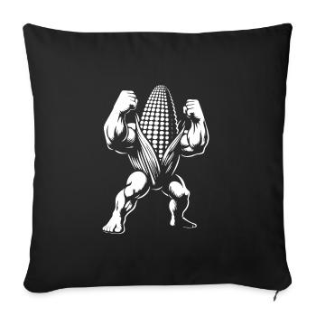 Strong corn on the cob – For weight training and corn fans - Sofa pillowcase 17,3'' x 17,3'' (45 x 45 cm) - black - Front