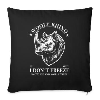 Rhinocéros laineux - I Don’t Freeze et Age Design - Housse de coussin décorative 45 x 45 cm - noir - Devant