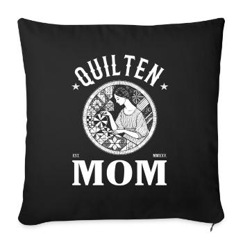 Quilting Mom – Love, Fabric & Sewing Art - Sofa pillowcase 17,3'' x 17,3'' (45 x 45 cm) - black - Front