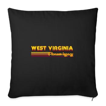 cool West Virginia USA states design - Sofa pillowcase 17,3'' x 17,3'' (45 x 45 cm) - black - Front