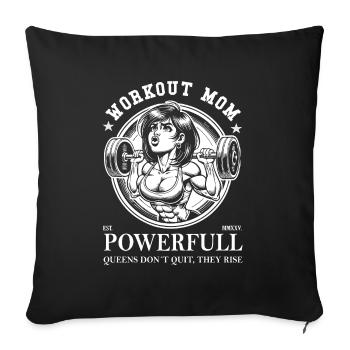 Workout Mom – Design pour la maman fitness - Housse de coussin décorative 45 x 45 cm - noir - Devant
