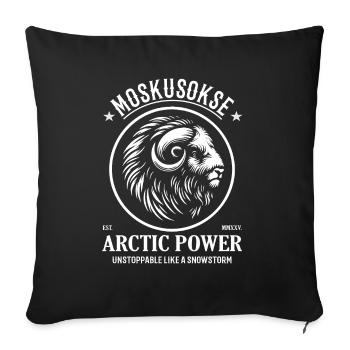 Musk Ox Design – Arctic Power & Naturkraft - Sofa pillowcase 17,3'' x 17,3'' (45 x 45 cm) - black - Front
