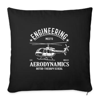 Hubschrauber – Engineering meets Aerodynamics - Sofakissenbezug 45 x 45 cm - Schwarz - Vorne