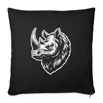 Woolly Rhinoceros Design – Cool, Soft and Original - Sofa pillowcase 17,3'' x 17,3'' (45 x 45 cm) - black - Front