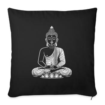 Buddha Design – Paix et équilibre intérieur - Housse de coussin décorative 45 x 45 cm - noir - Devant