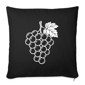 Weintrauben Design – Fruchtig & Stilvoll - Sofakissenbezug 45 x 45 cm - Schwarz - Vorne