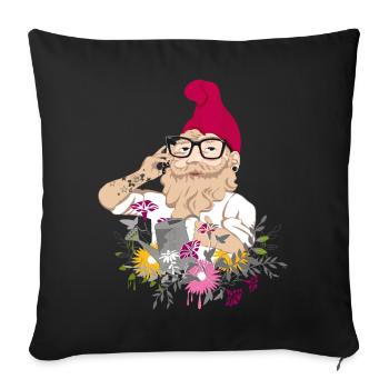 Un Hipster de jardin - Housse de coussin décorative 45 x 45 cm - noir - Devant