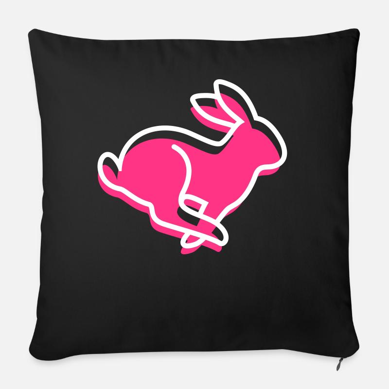 Ein laufender Hase - Sofakissenbezug 45 x 45 cm - Schwarz